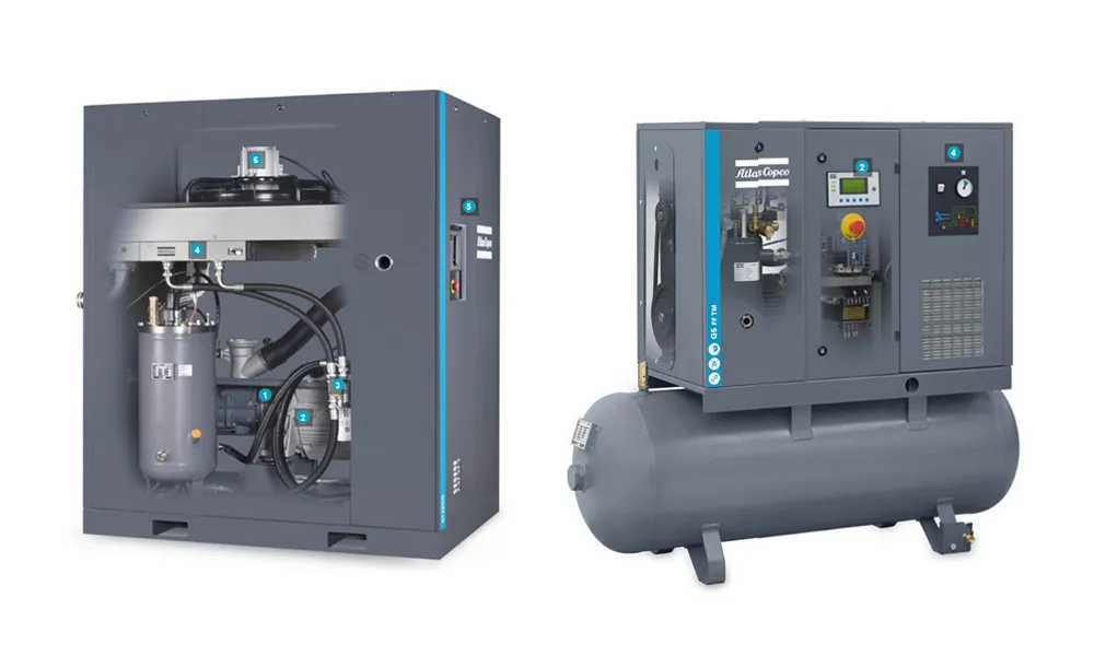 Atlas Copco G 2-90 Series Oil-injected Screw Compressors Components